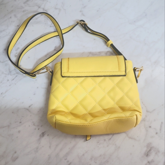 Yellow Vegan Leather Crossbody Bag - Picture 2 of 4